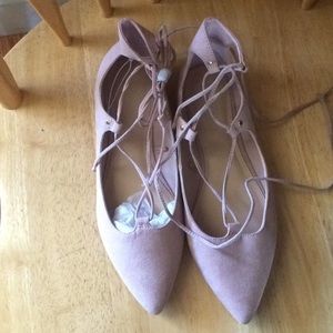Old Navy lace up flats. Vegan materials.